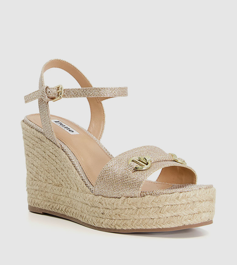 Buy Dune London KAI Sling Back Wedge Heels Sandals In Gold