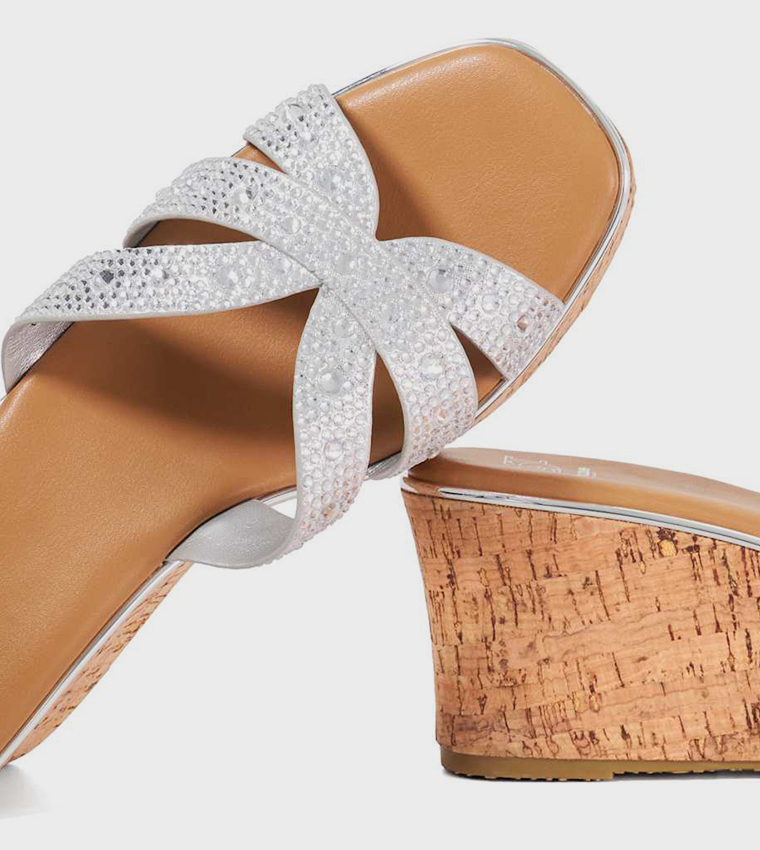 KAIYA Embellished Wedge Sandals