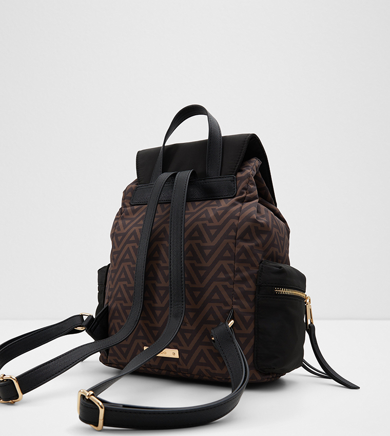 KAPTAI Monogram Printed Flap Backpack