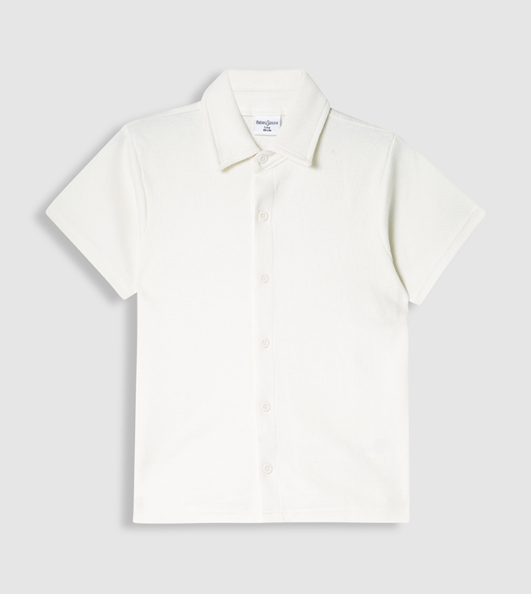 Waffle Textured Shirt and Shorts Set