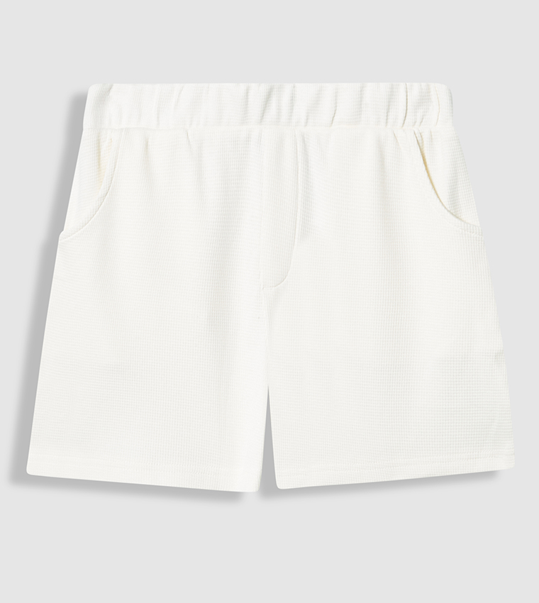 Waffle Textured Shirt and Shorts Set