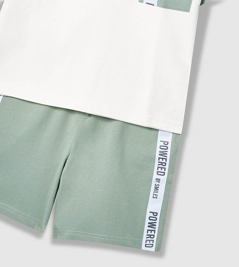 Color Block T-Shirt and Shorts Set