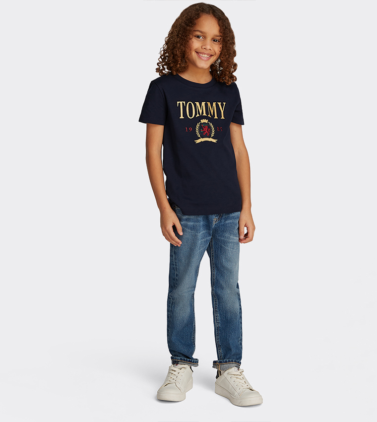 Logo Embroidered Crew Neck T-Shirt