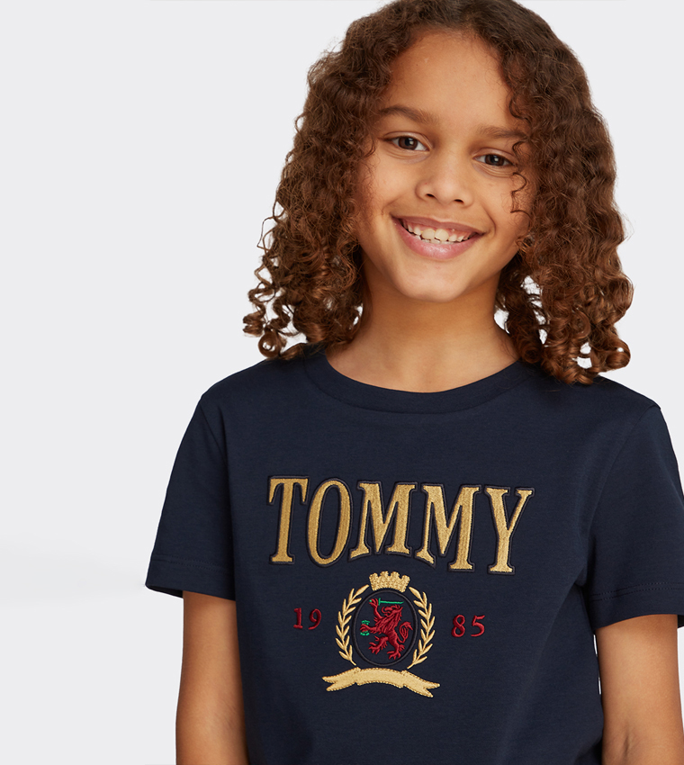 Logo Embroidered Crew Neck T-Shirt