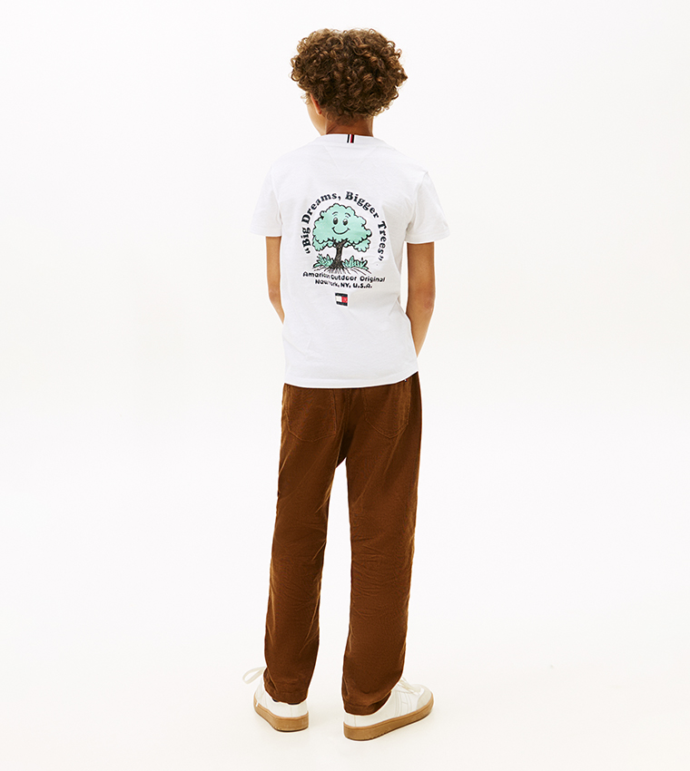 تيشيرت بقبة مستديرة بطبعة شعار