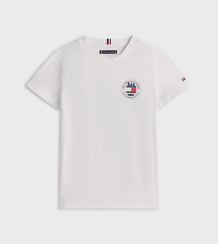 تيشيرت بقبة مستديرة بطبعة شعار