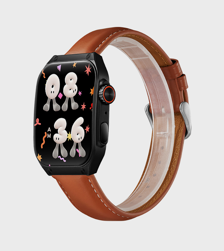 Square Black Dial Silicone Strap Smart Watch