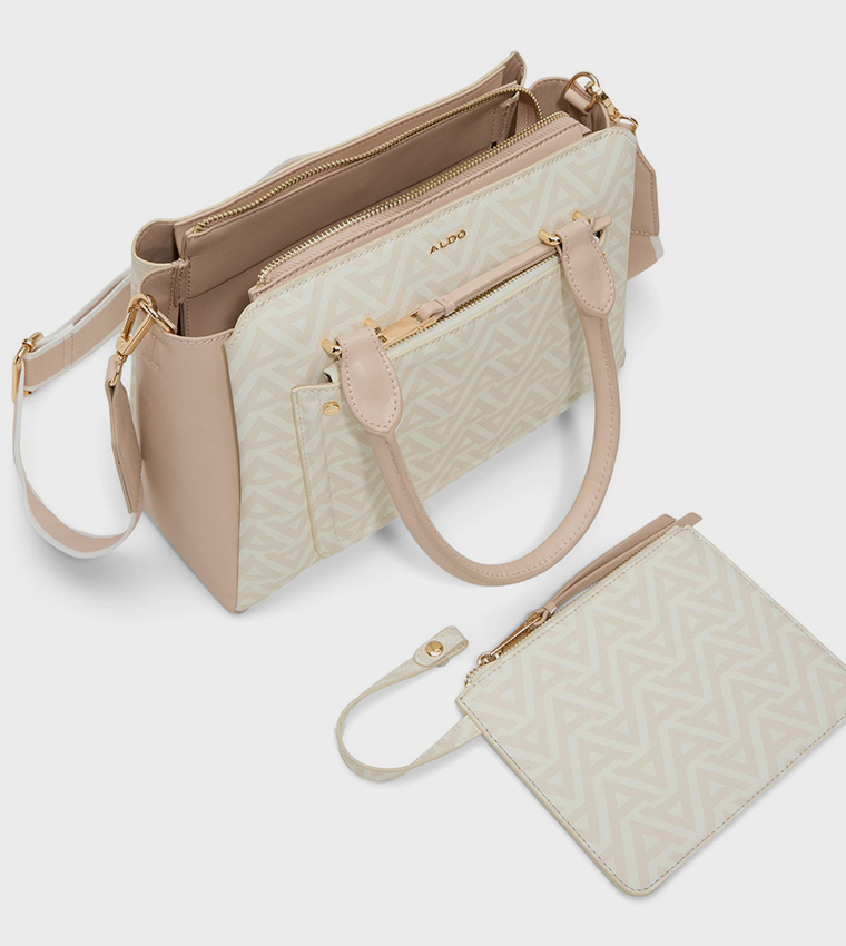 KEDERASEAN Monogram Patterned Zippered Satchel Bag