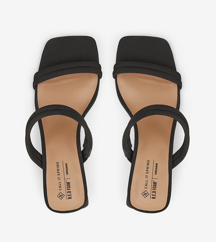 KEELAY Open Toe Block Heel Sandals