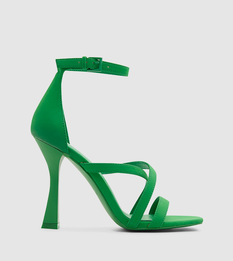 Green ankle strap sandals top