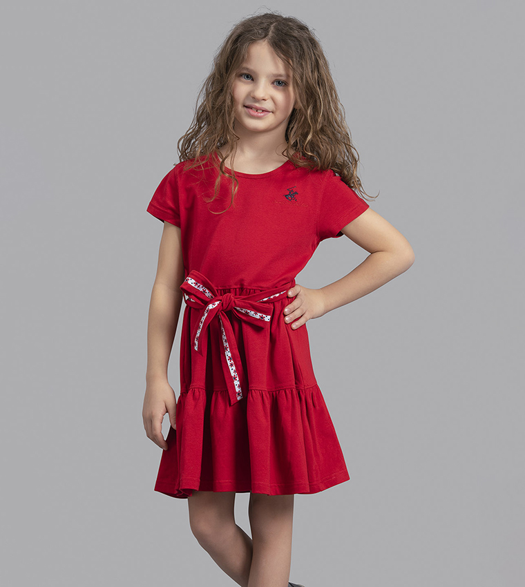 Buy Beverly Hills Polo Club Girls Fashion Solid Tiered Dress In