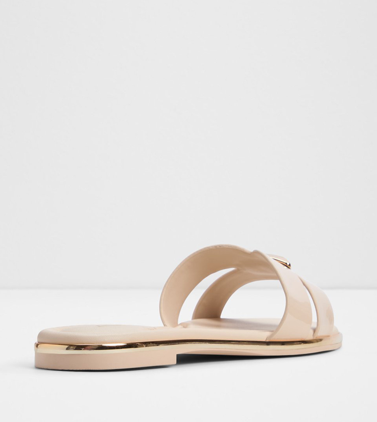 KHARINE Glossy Flat Sandals