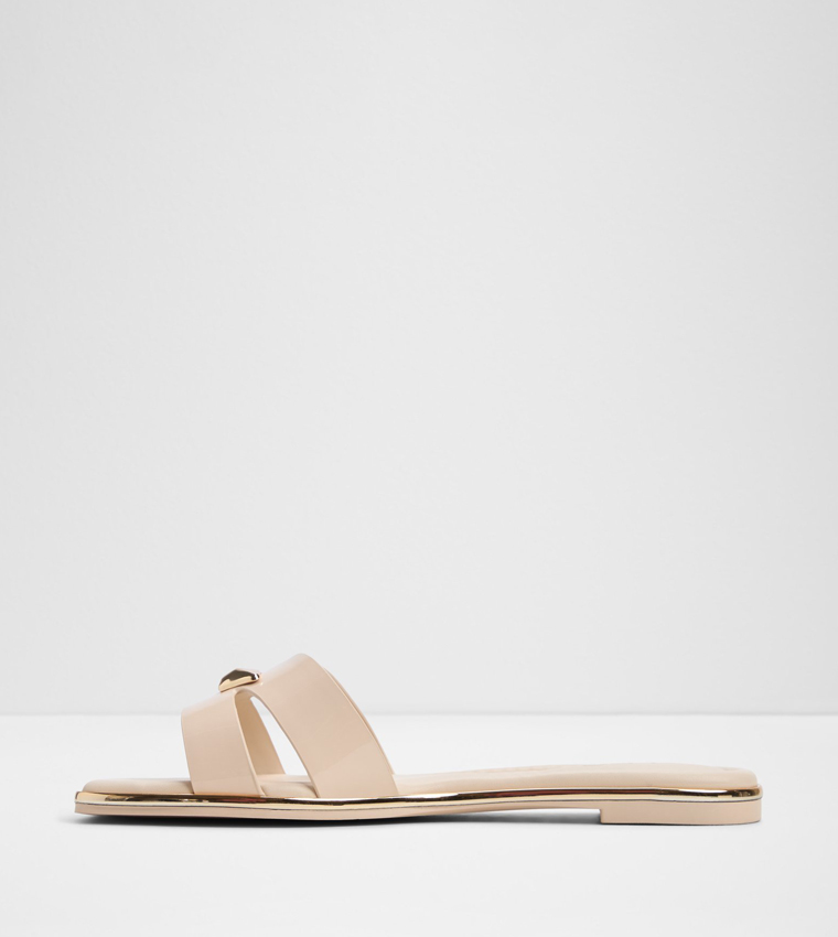 KHARINE Glossy Flat Sandals