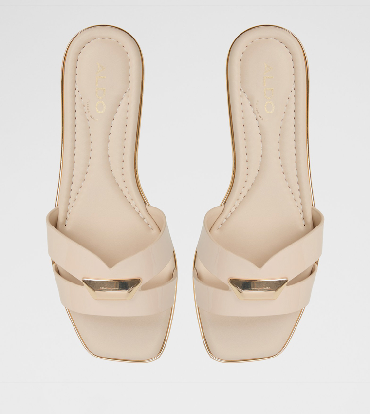 KHARINE Glossy Flat Sandals