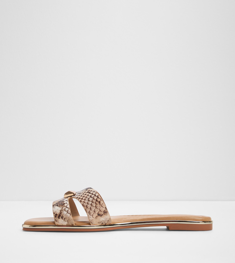KHARINE Snakeskin Flat Sandals