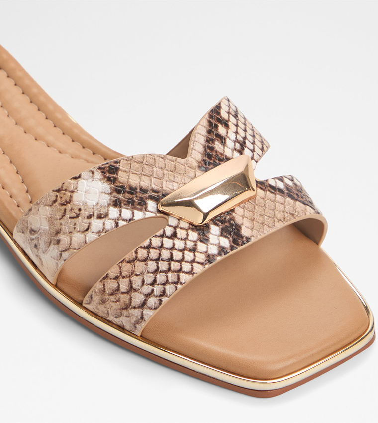 KHARINE Snakeskin Flat Sandals