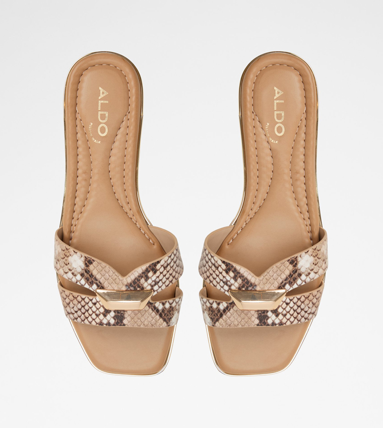 KHARINE Snakeskin Flat Sandals