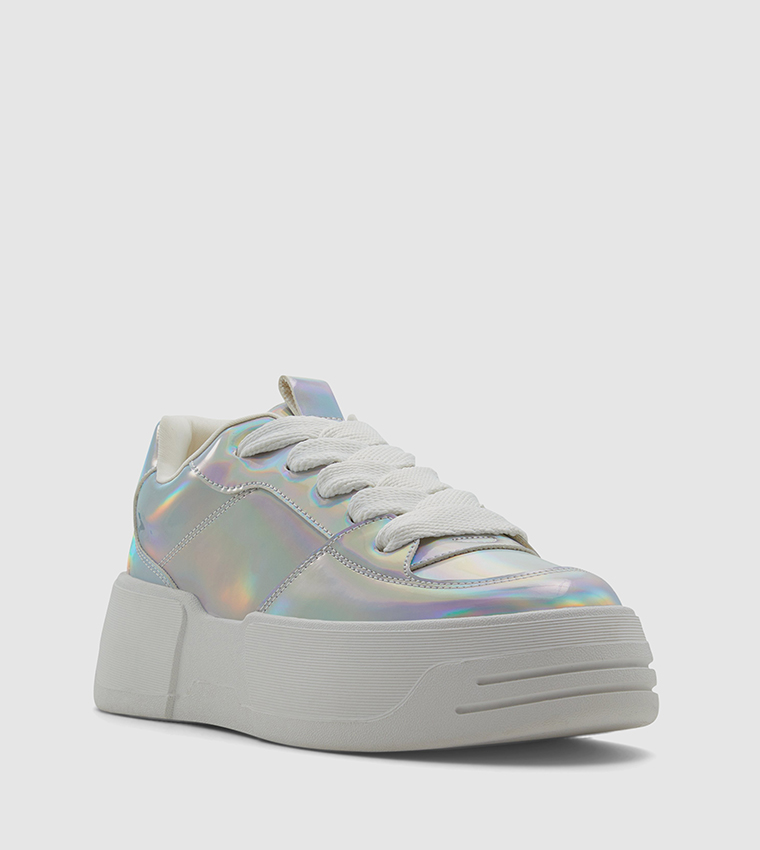 Buy Call It Spring KICKFLIP Holographic Low Top Sneakers In Silver 6thStreet UAE