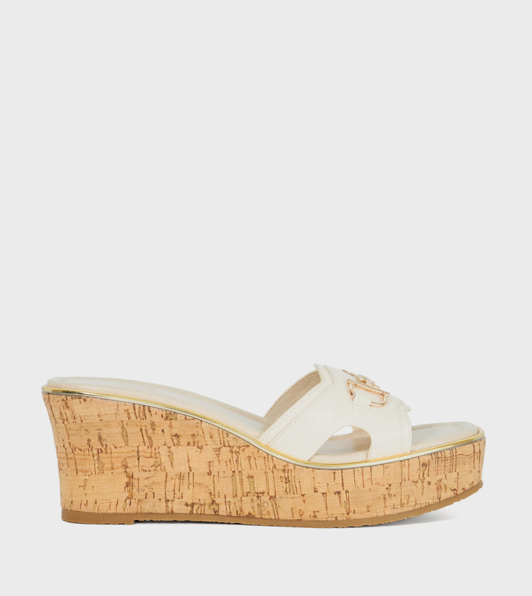 KINDLY Metal Detail Wedge Sandals