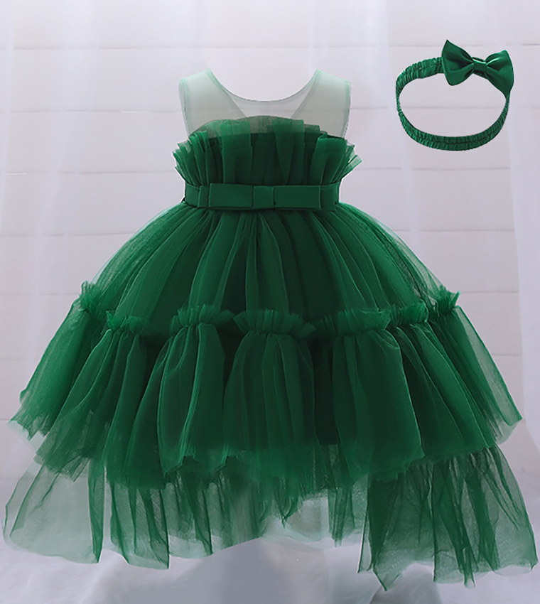 Antonia High-Low Tulle Dress with Headband