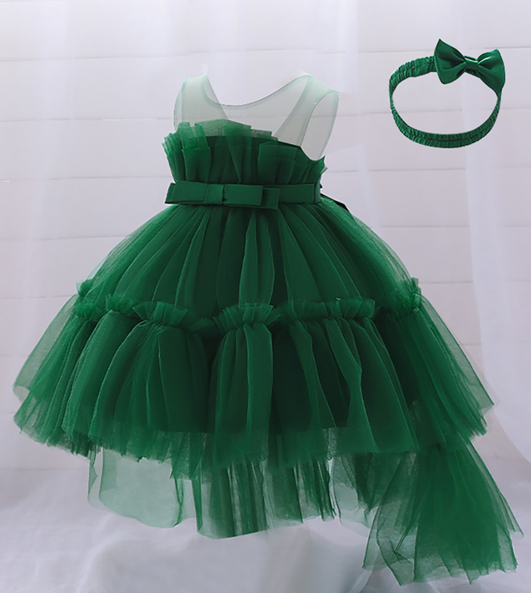 Antonia High-Low Tulle Dress with Headband