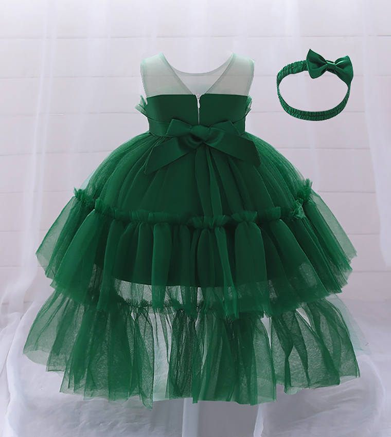 Antonia High-Low Tulle Dress with Headband
