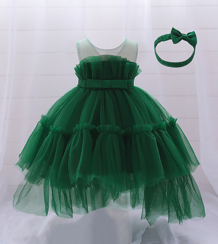 Antonia High-Low Tulle Dress with Headband