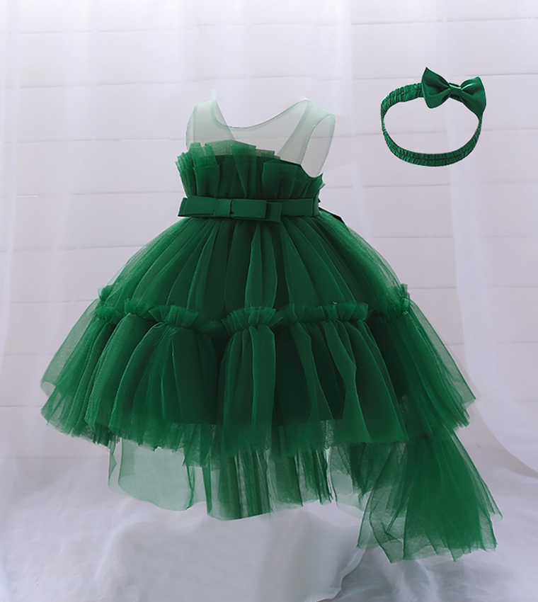 Antonia High-Low Tulle Dress with Headband