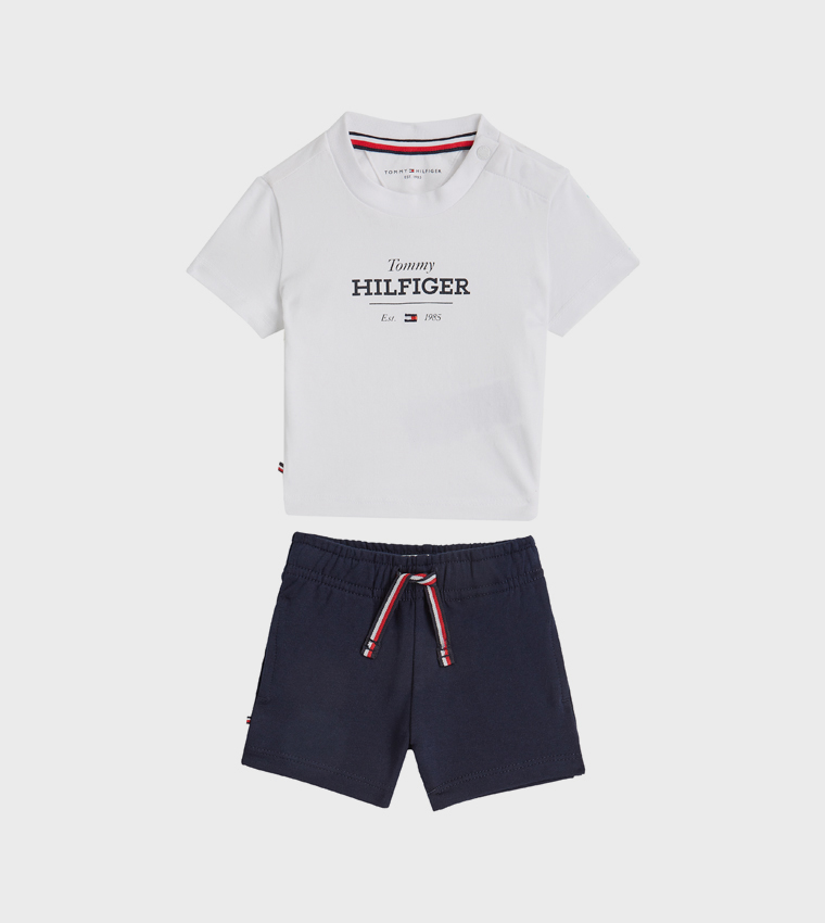 Monotype Printed T-Shirt and Shorts Set
