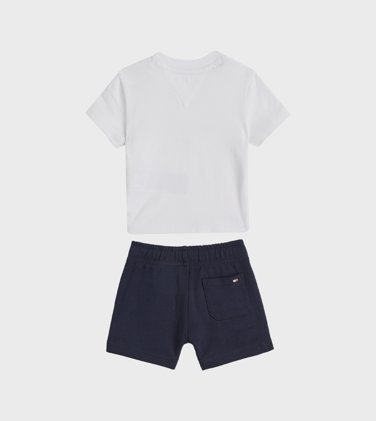 Monotype Printed T-Shirt and Shorts Set