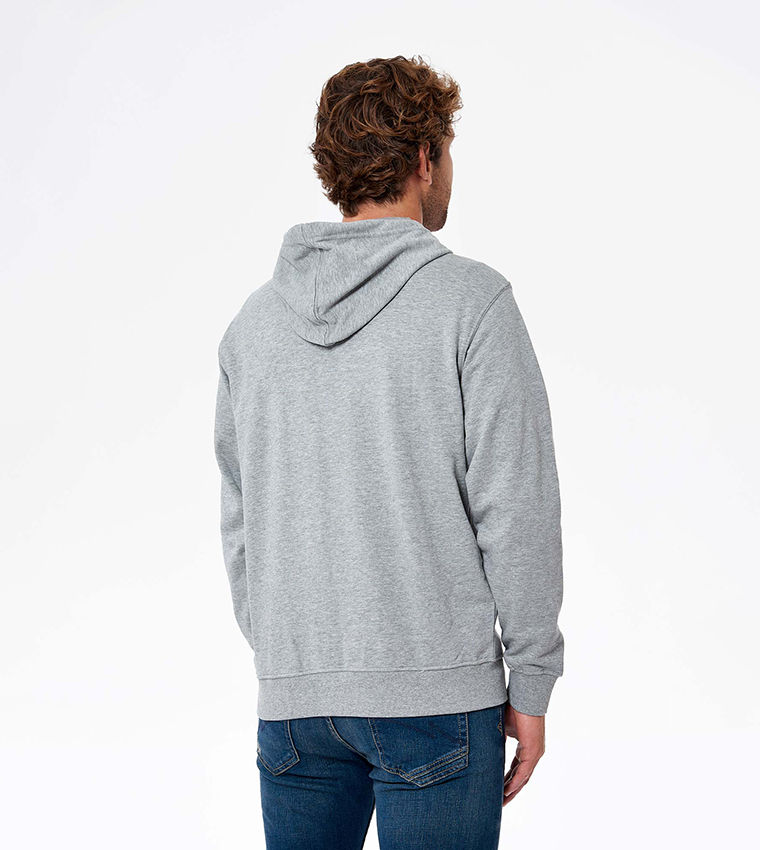 Logo Printed Zip-Through Hooded Sweatshirt