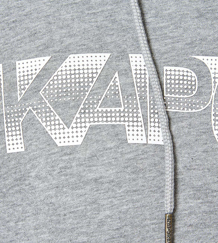Logo Printed Zip-Through Hooded Sweatshirt