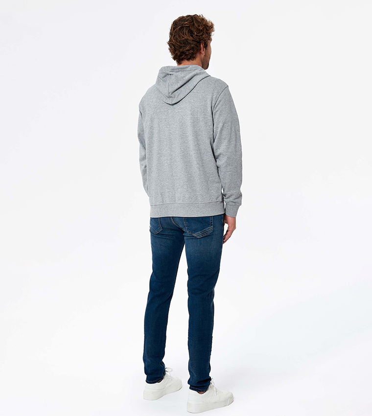 Logo Printed Zip-Through Hooded Sweatshirt