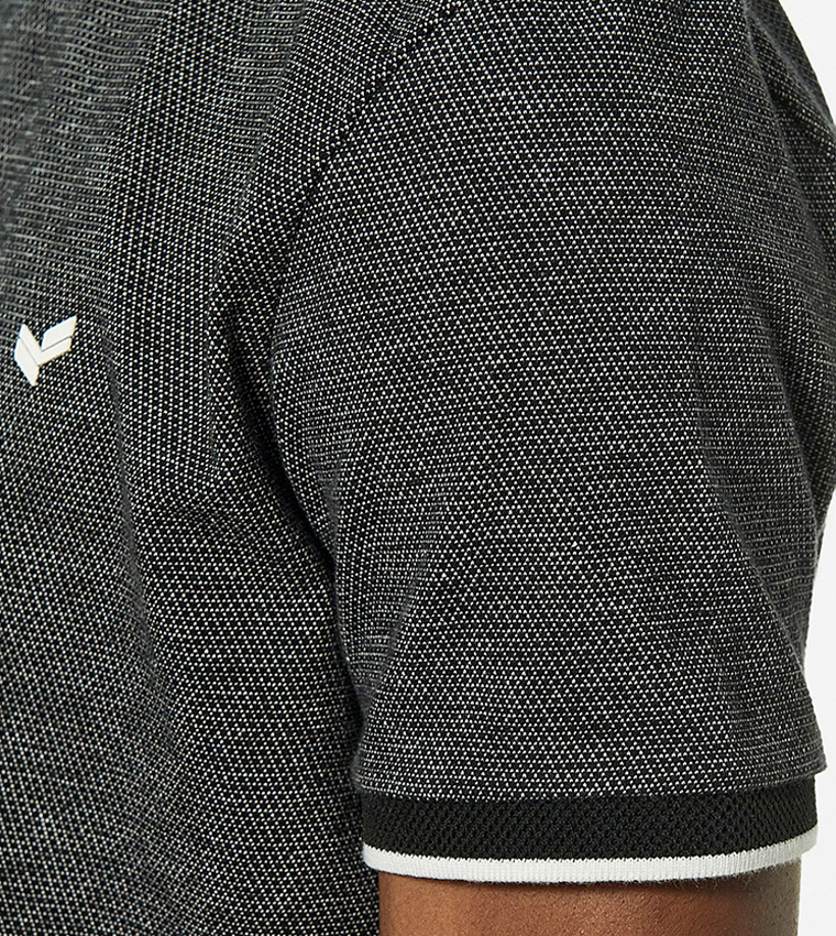 Patterned Short Sleeves Cotton Polo T-Shirt