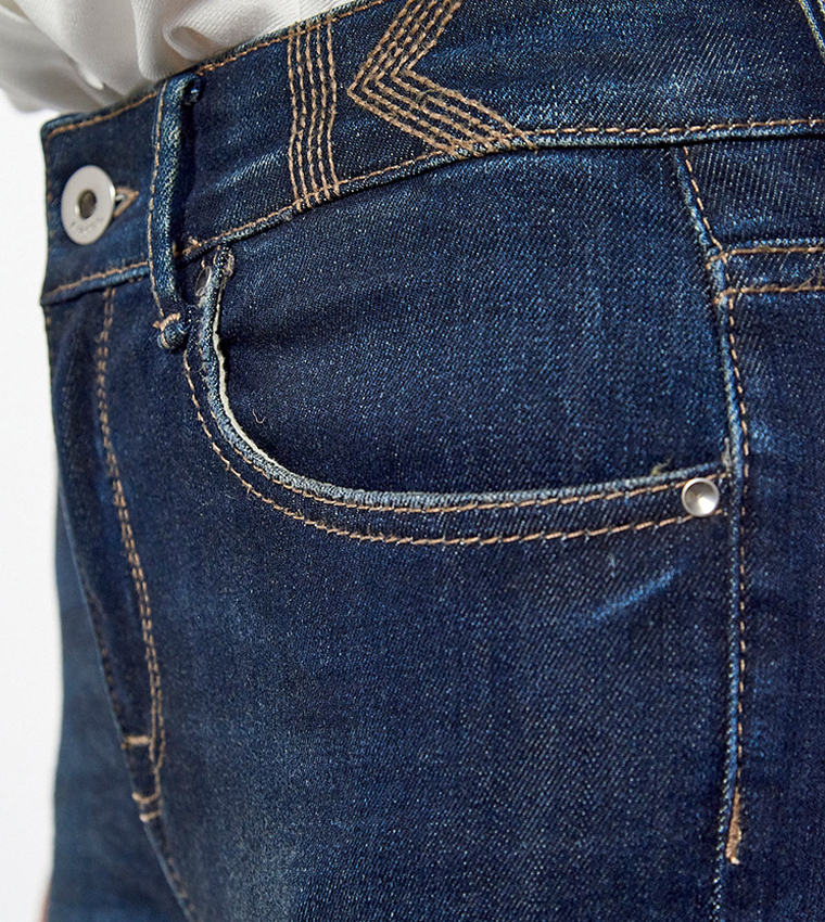 Faded High Waist Skinny Fit Jeans