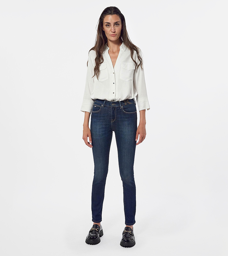 Faded High Waist Skinny Fit Jeans