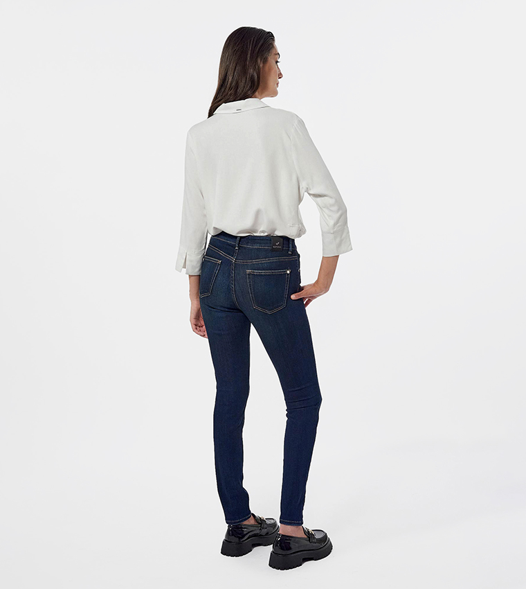 Faded High Waist Skinny Fit Jeans