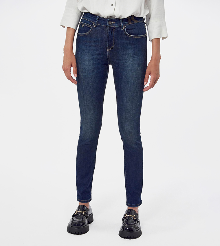 Faded High Waist Skinny Fit Jeans