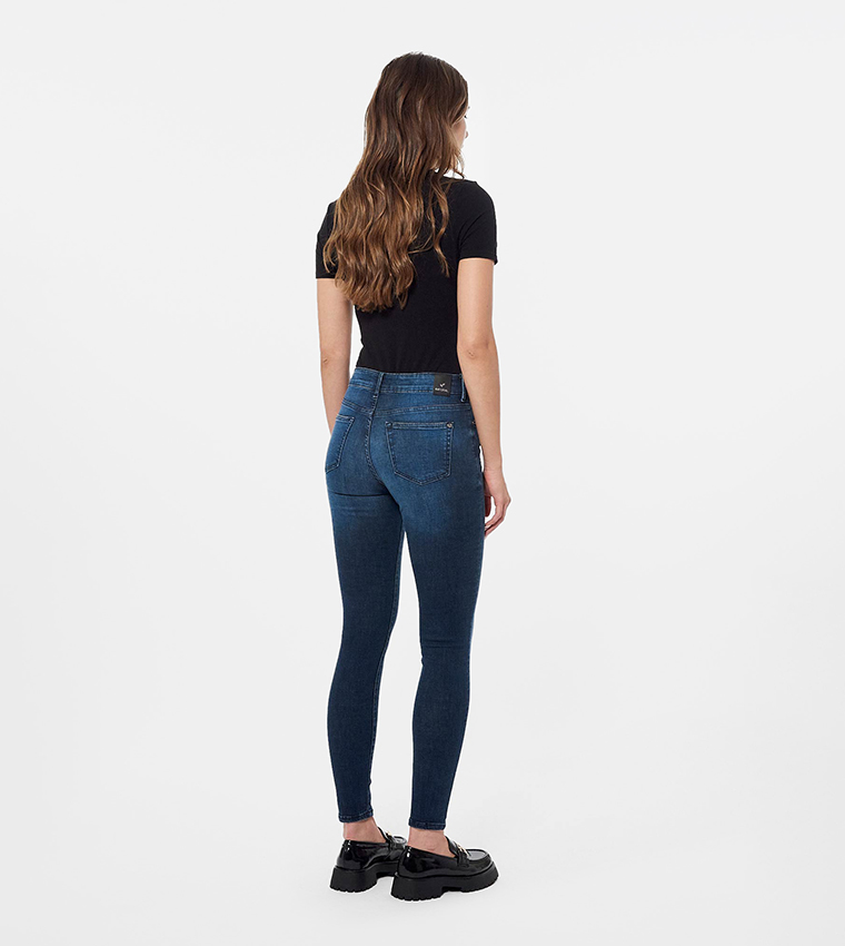 Faded High Waist Skinny Fit Jeans