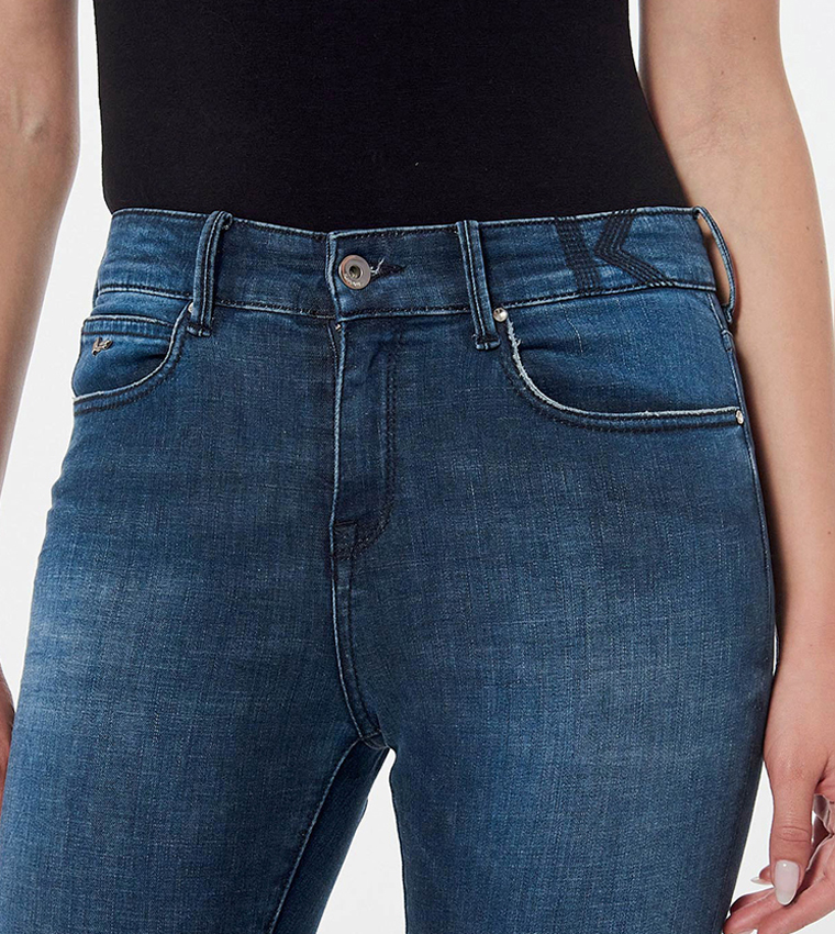 Faded High Waist Skinny Fit Jeans