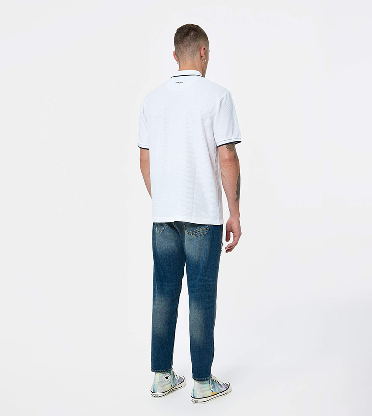 Back-Logo Embroidered Short Sleeves Polo T-Shirt