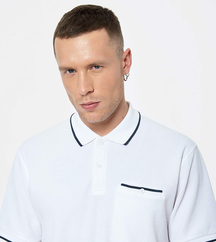 Back-Logo Embroidered Short Sleeves Polo T-Shirt