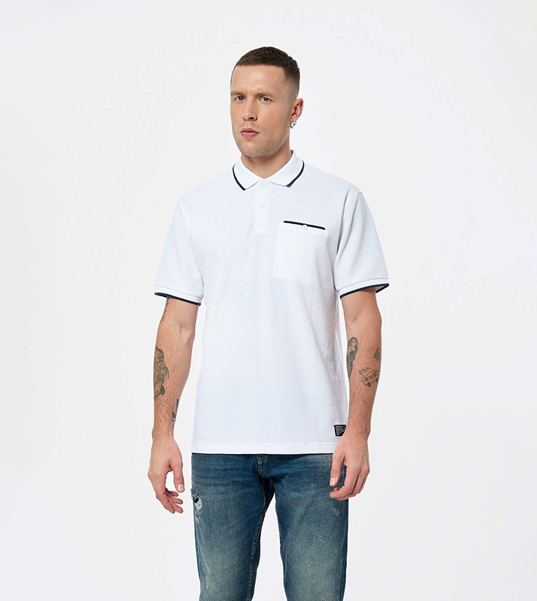 Back-Logo Embroidered Short Sleeves Polo T-Shirt