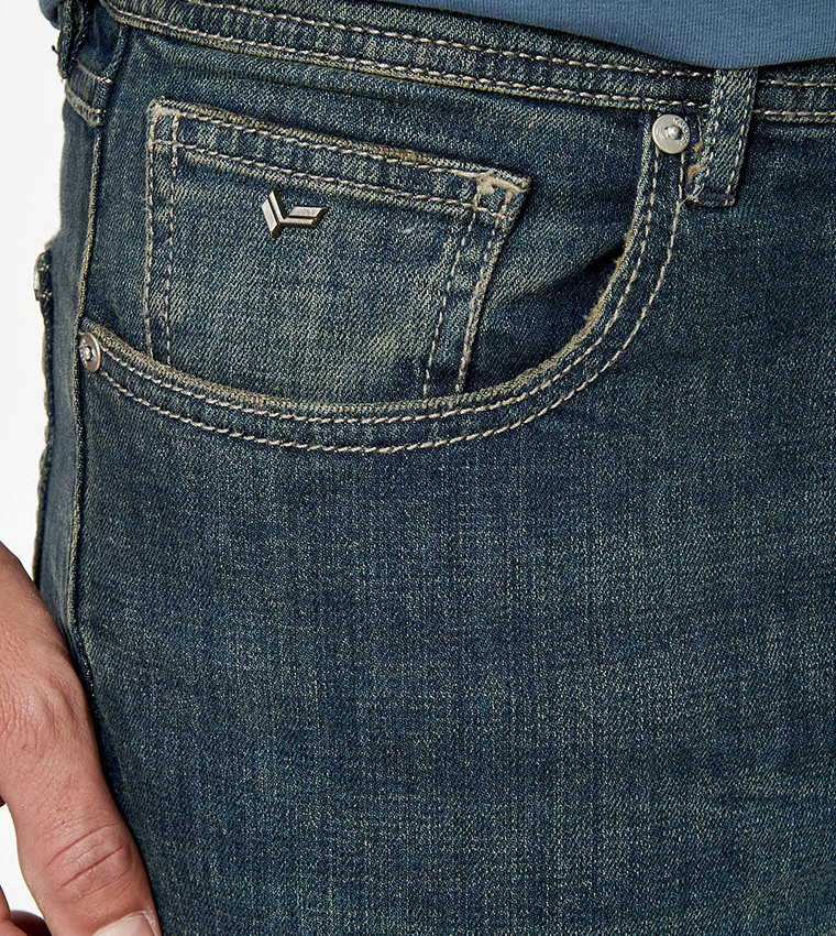 Mid Rise Straight Fit Jeans