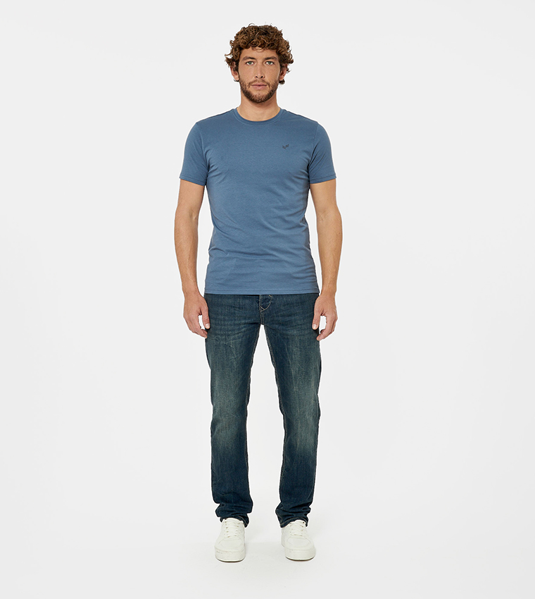 Mid Rise Straight Fit Jeans