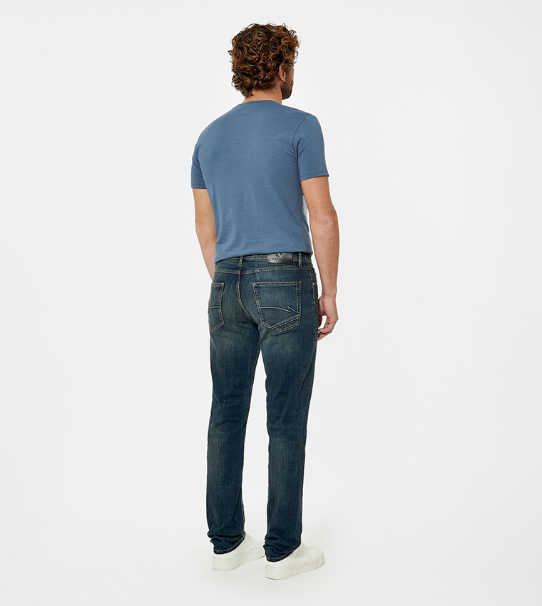 Mid Rise Straight Fit Jeans