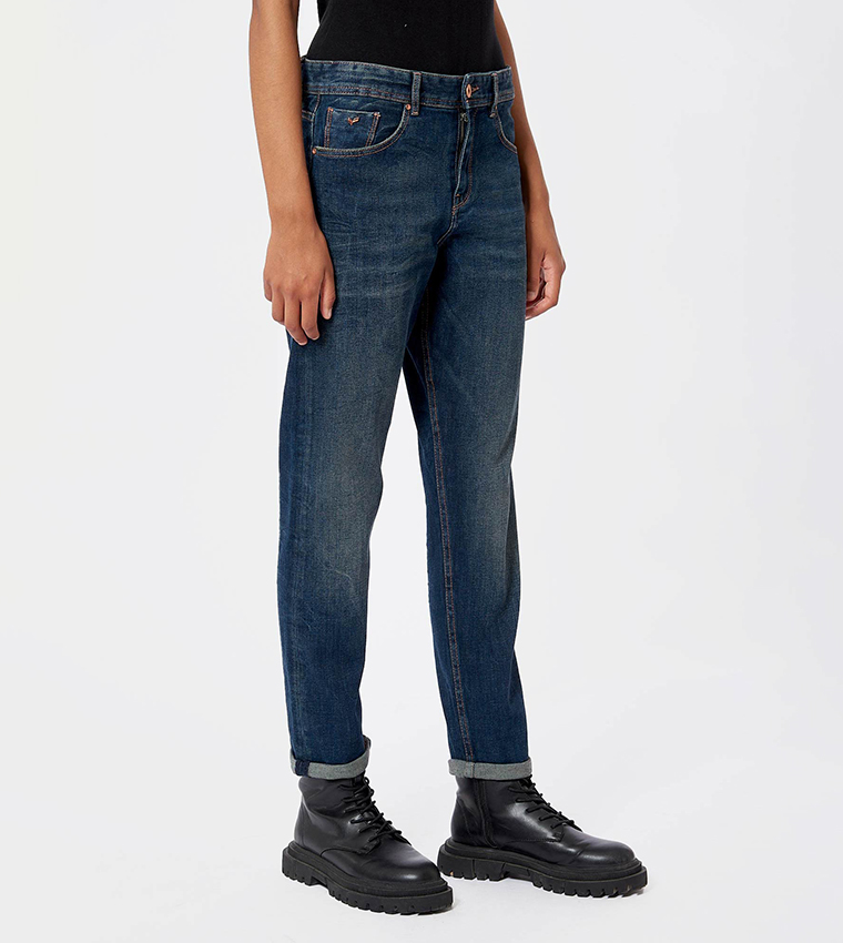 Mid-Rise Girlfriend Jeans