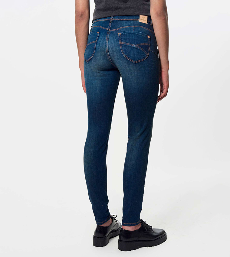 Faded High Waist Skinny Fit Jeans