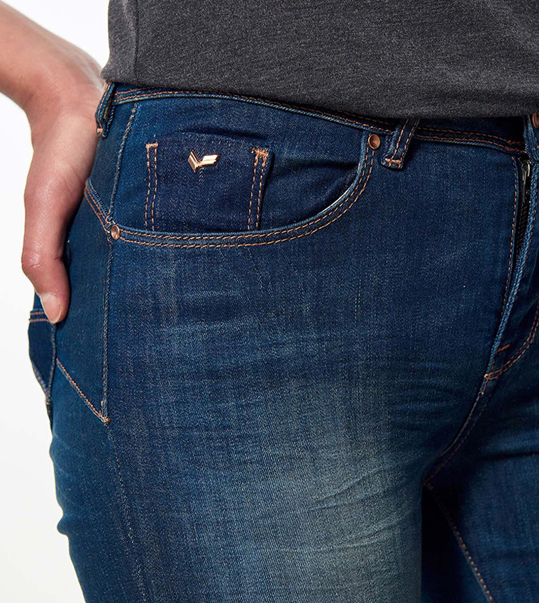 Faded High Waist Skinny Fit Jeans