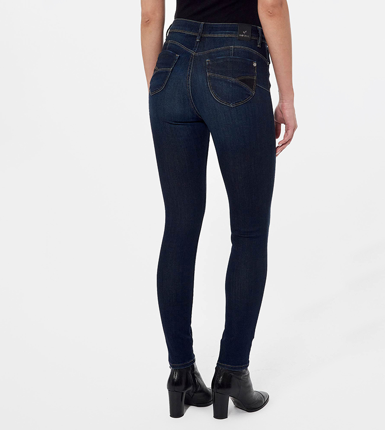 Faded High Waist Skinny Fit Jeans
